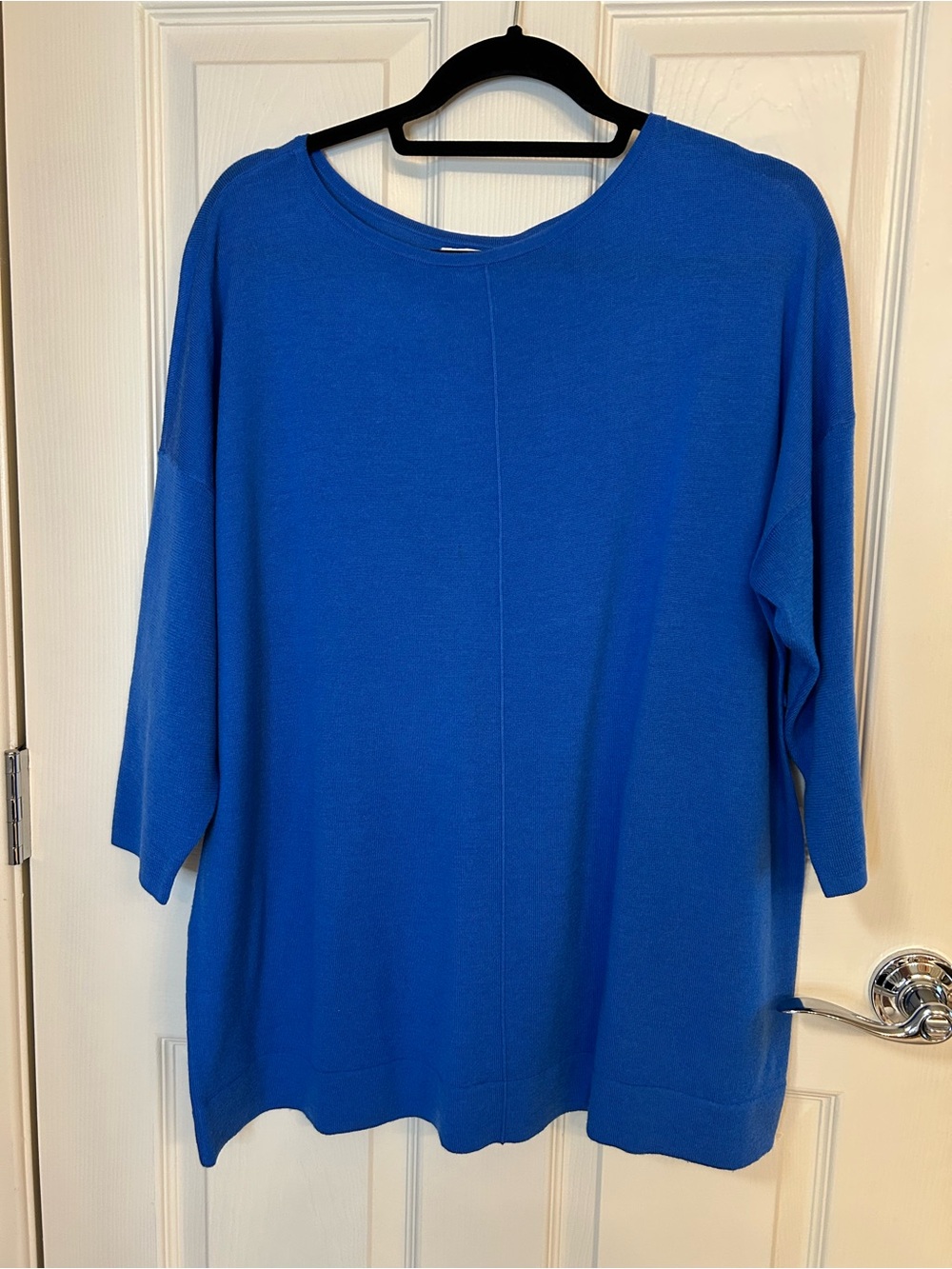 J. Jill Cobalt Blue Lightweight Scoop-Neck Sweater 100% Merino wool (Bin 104)